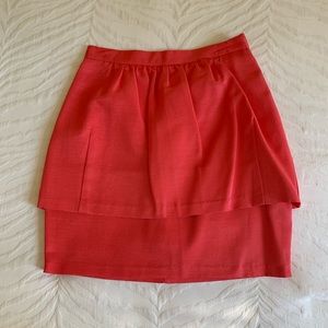 Coral Peplum Skirt